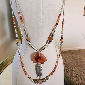 Vintage Totem Bear Southwestern Necklace